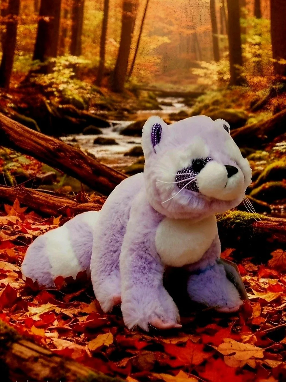 Retired Webkinz Brilliant Bandit Purple Racoon Made By Ganz.